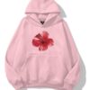 Pink Hibisus Extra Oversized Hoodie