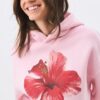 Pink Hibisus Extra Oversized Hoodie