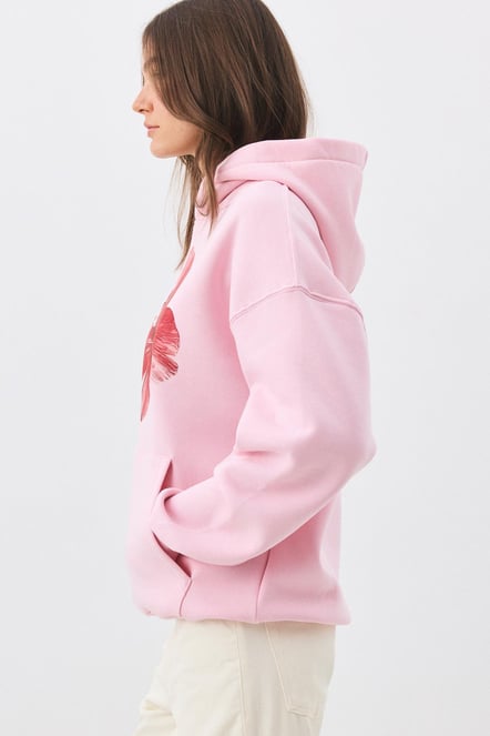 Pink Hibisus Extra Oversized Hoodie
