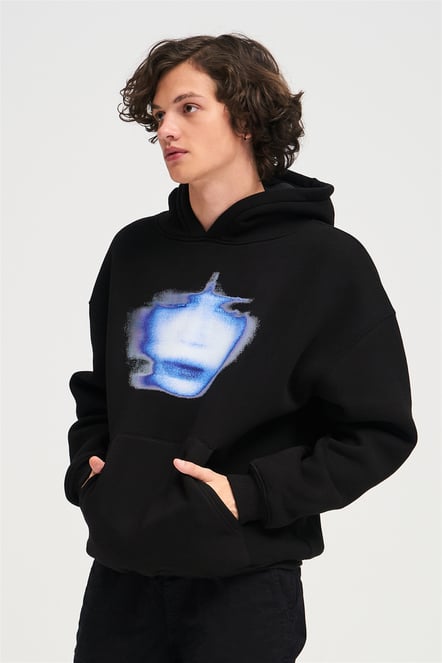Faded Girl Face Extra Oversized Hoodie