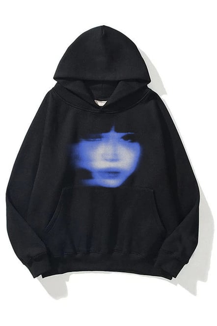 Faded Girl Face Extra Oversized Hoodie