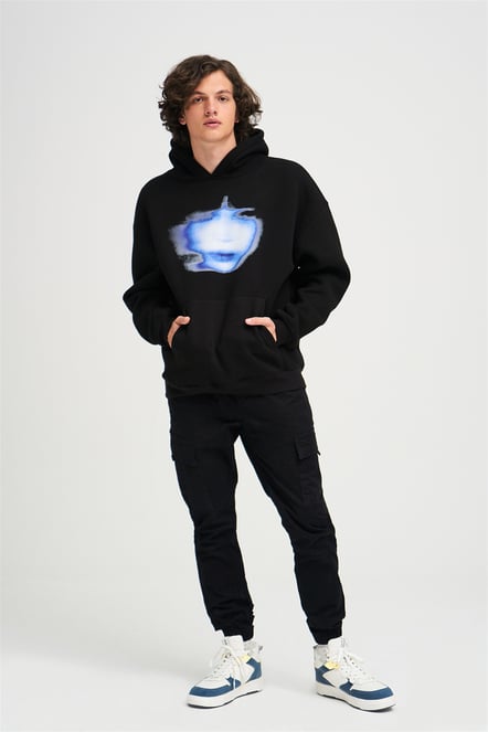 Faded Girl Face Extra Oversized Hoodie