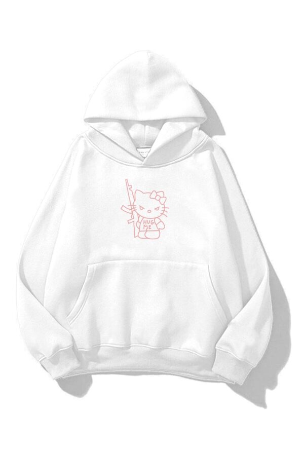 White Hello Kitty Hug Me Extra Oversized Hoodie