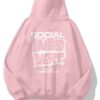 Pink Social Introvert Extra Oversized Hoodie