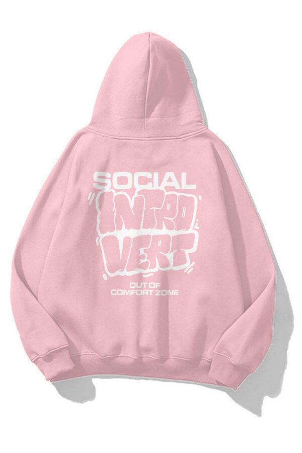 Pink Social Introvert Extra Oversized Hoodie