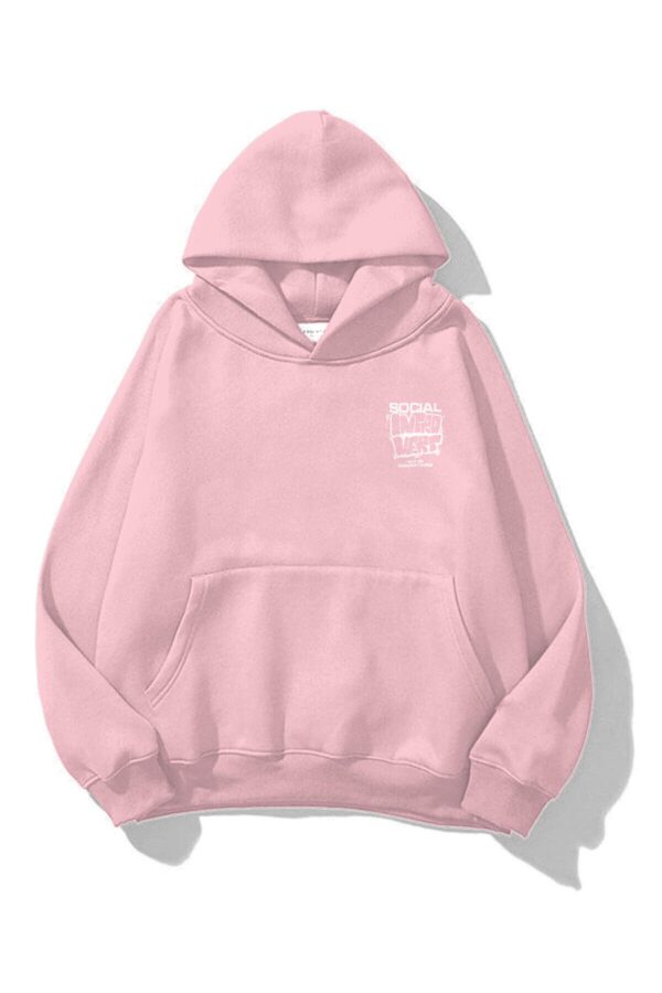 Pink Social Introvert Extra Oversized Hoodie