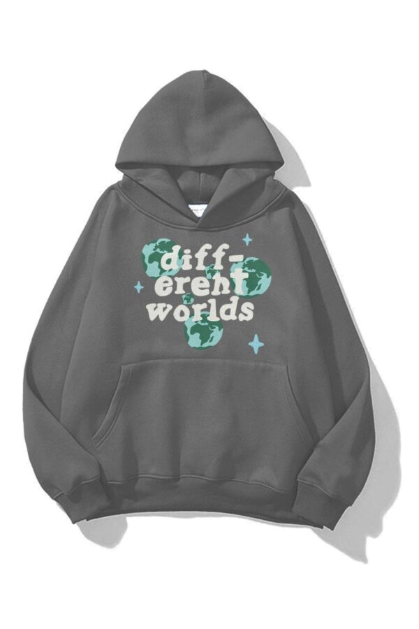 Anthracite Different Worlds Extra Oversized Hoodie