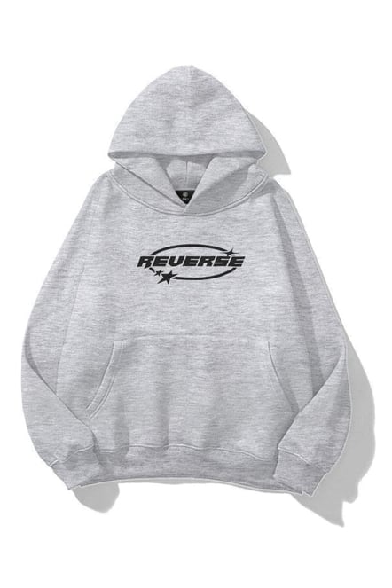 Gray Reverse Extra Oversized Hoodie