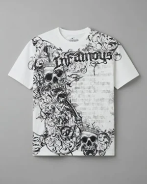 Infamous Skull Print Gothic Streetwear