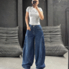 Navy Blue Loose Baggy with Kangaroo Pockets