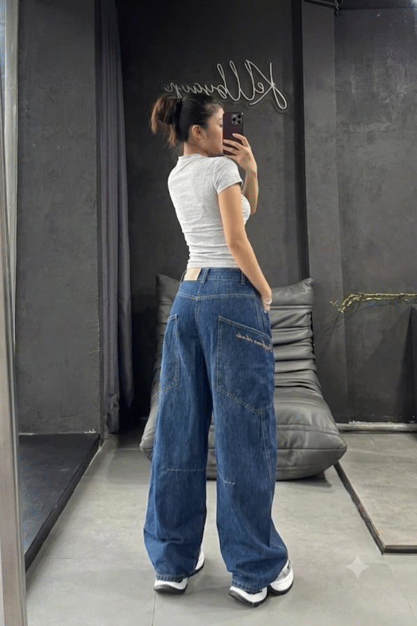 Navy Blue Loose Baggy with Kangaroo Pockets