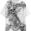 Infamous Skull Print Gothic Streetwear