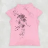 Pink Mandarin Collar Floral Qipao Short Sleeve Crop