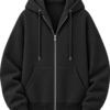 Black Oversized Zip Up Hoodie
