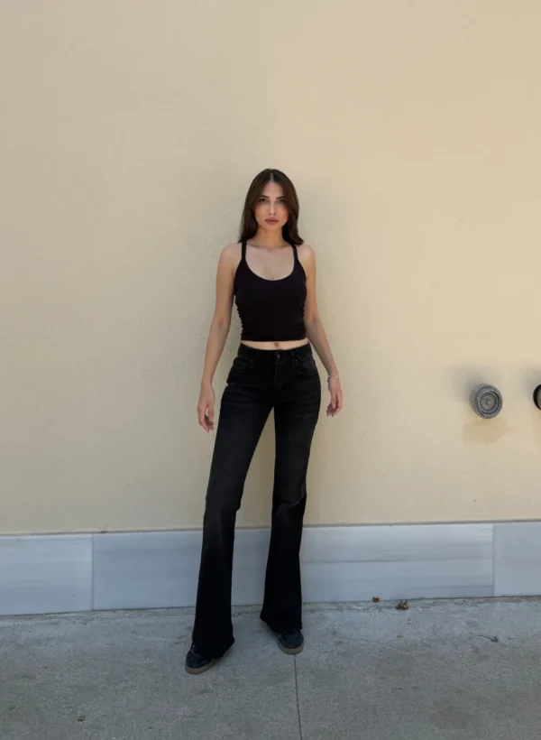 Washed Black Low Rise Jeans