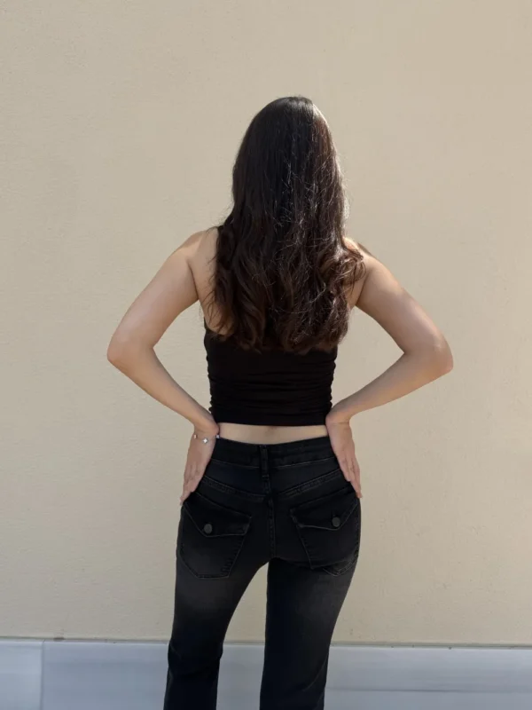 Washed Black Low Rise Jeans