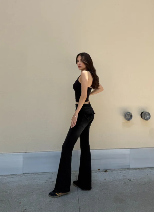Washed Black Low Rise Jeans