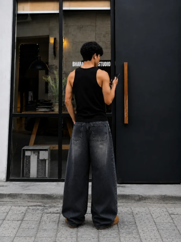 Embroidery Sakura Unisex Baggy Jeans