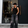 Embroidery Sakura Unisex Baggy Jeans