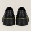 Black Matte Quad Low Platform Doc Martens Shoes