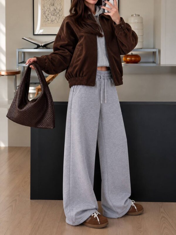 Gray Unisex Thick Joggers