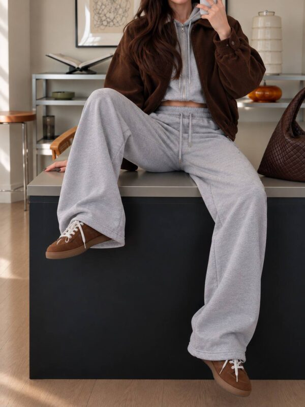 Gray Unisex Thick Joggers